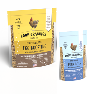 Coop Cravings Coop Crunch Pork Bites 5lb and Coop Trail Mix Egg Boost 5lb Combo